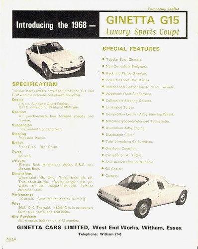 Ginetta g15 coupe 1968 - coupe, uk