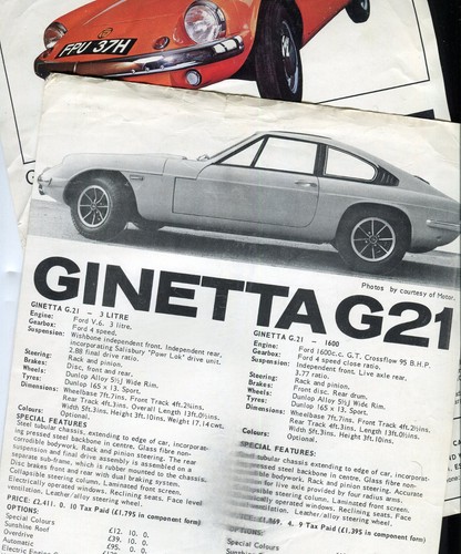 Ginetta g15 g21 leaflets - g21, +